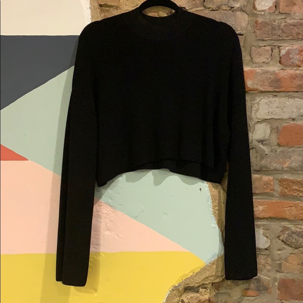 Wilfred crop top sweater with bell sleeves